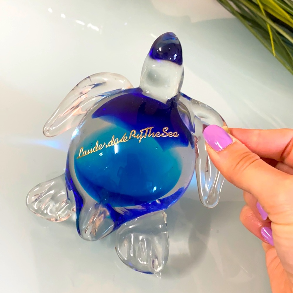 Sea turtle glass figurine